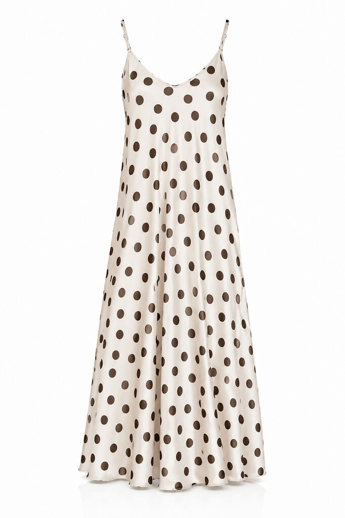 Dress Dot Print BEIGE
