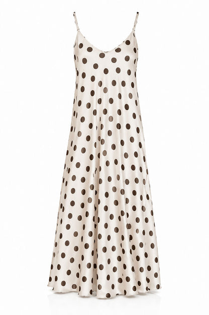 Dress Dot Print BEIGE