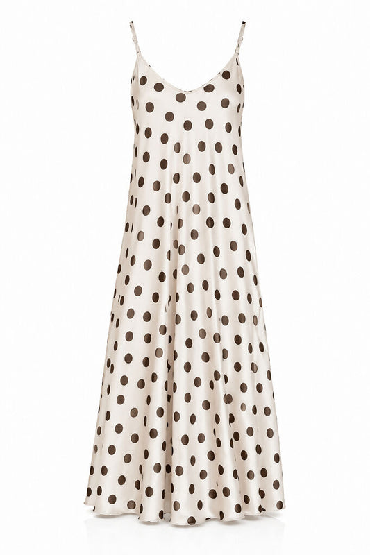 Dress Dot Print BEIGE