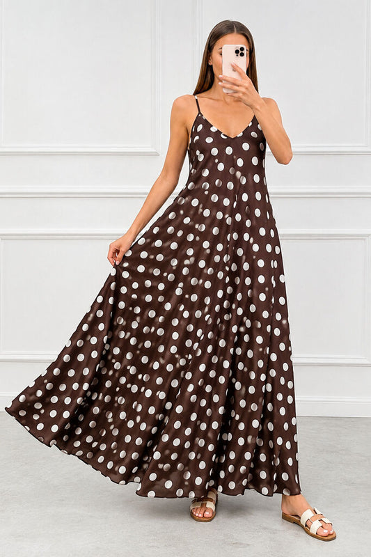 Dress Dot Print BROWN