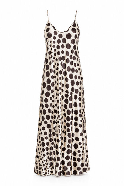 Dress Dot Print BEIGE