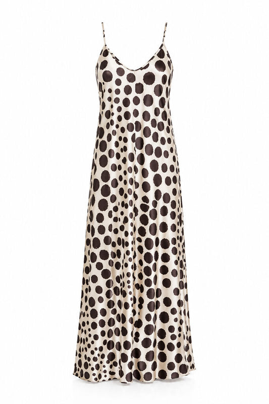 Dress Dot Print BEIGE