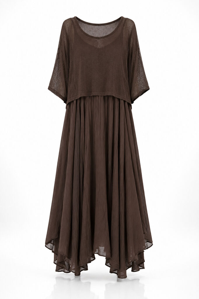 Top+Skirt - BROWN