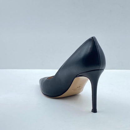 Black Leather Pointed Pumps with Stiletto Heel