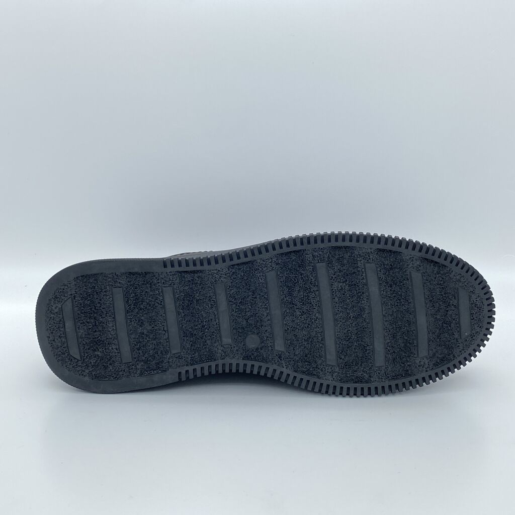 Black Textured Sneakers with Red Accent