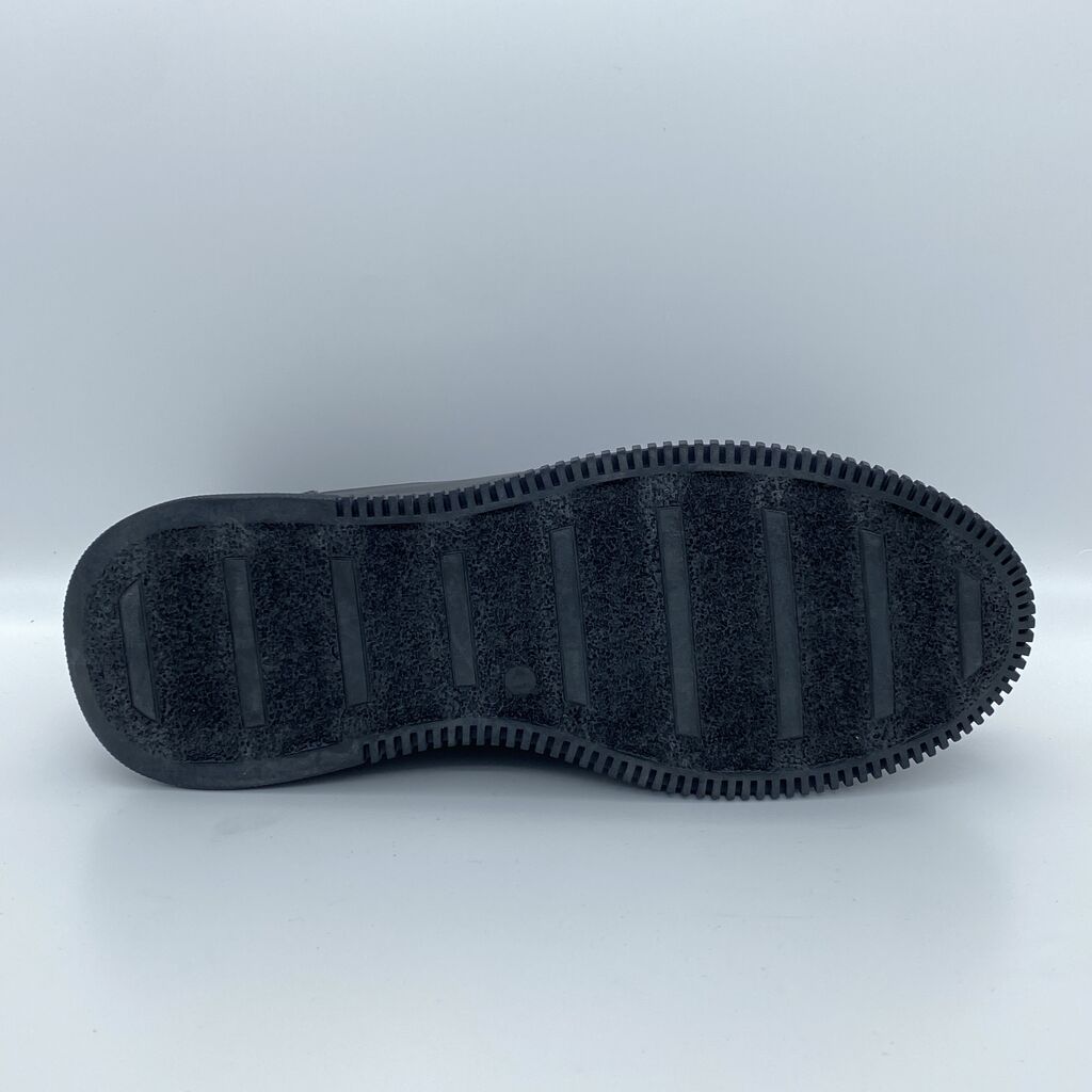Black Textured Sneaker with Lace-Up Closure