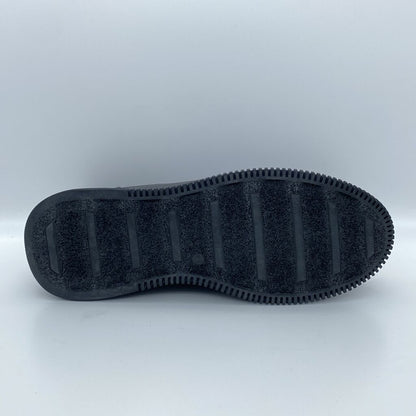 Black Textured Sneaker with Lace-Up Closure