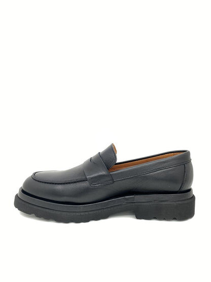Black Leather Loafer with Chunky Sole