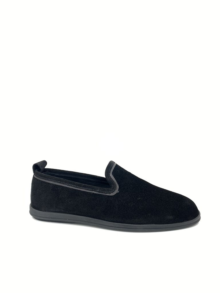 Black Suede Slip-On Shoe with Comfortable Fit