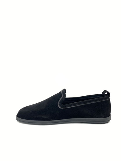 Black Suede Slip-On Shoe with Comfortable Fit