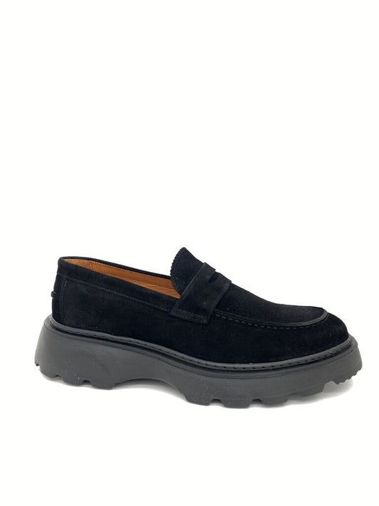 Black Suede Loafer with Chunky Sole
