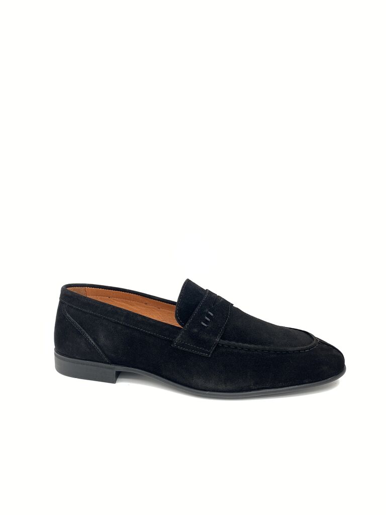 Black Suede Loafers with Sleek Design