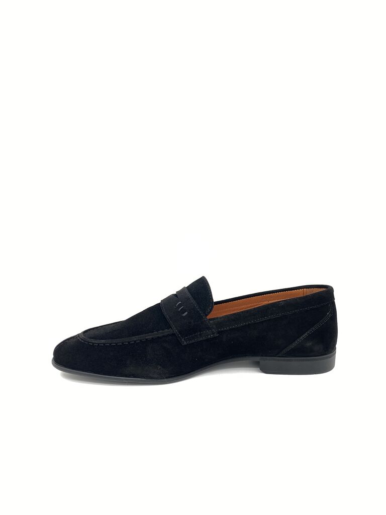 Black Suede Loafers with Sleek Design