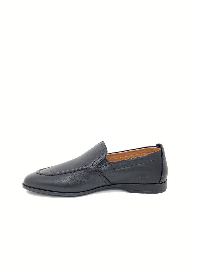 Black Textured Slip-On Loafer