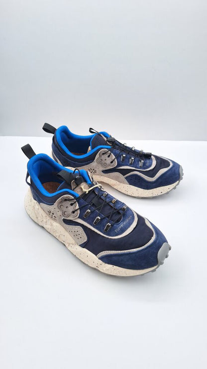 Blue Suede Sneakers with Speckled Sole