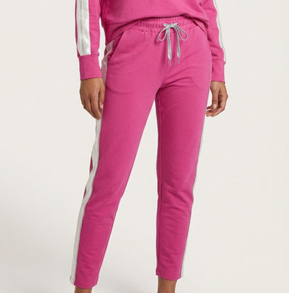 Pink Jogger Pants with Stripe Detailing