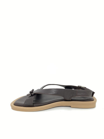Brown Strap Sandal with Adjustable Buckle