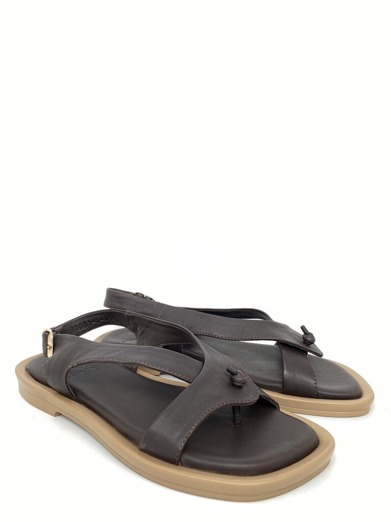 Brown Strap Sandal with Adjustable Buckle