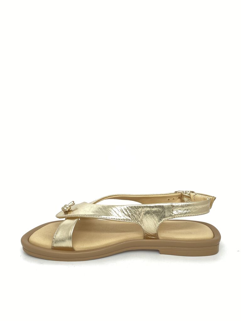 Gold Metallic Sandal with Adjustable Strap