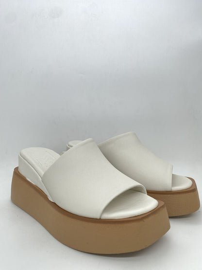 White Platform Slide Sandals with Chunky Sole