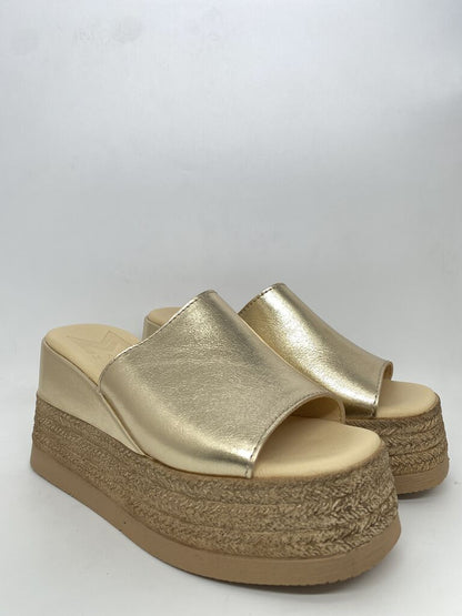 Gold Metallic Platform Slip-On Sandal