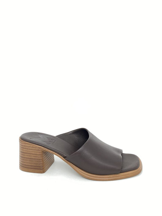 Chic Brown Block Heel Mule