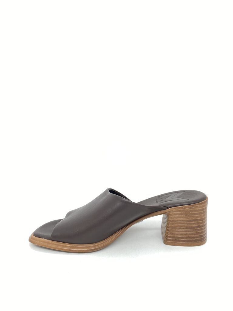 Chic Brown Block Heel Mule