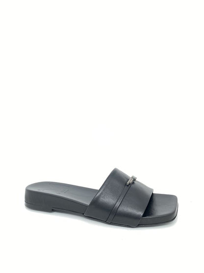 Black Slide Sandals with Minimalist Design