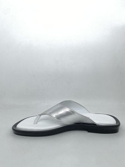 Silver Metallic Flip-Flop with Cushioned Base