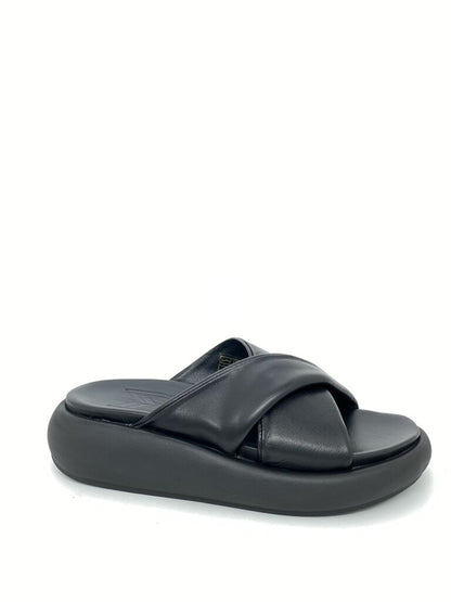 Black Slide Sandal with Cushioned Sole