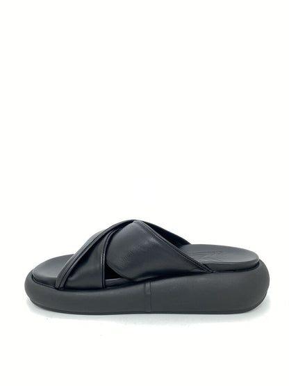 Black Slide Sandal with Cushioned Sole