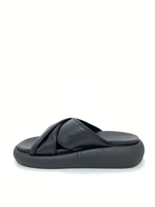 Black Slide Sandal with Cushioned Sole