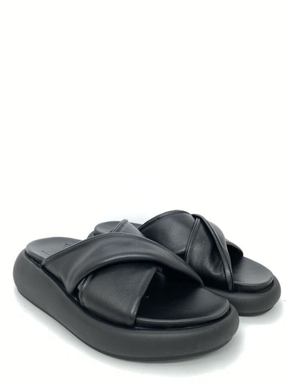 Black Slide Sandal with Cushioned Sole