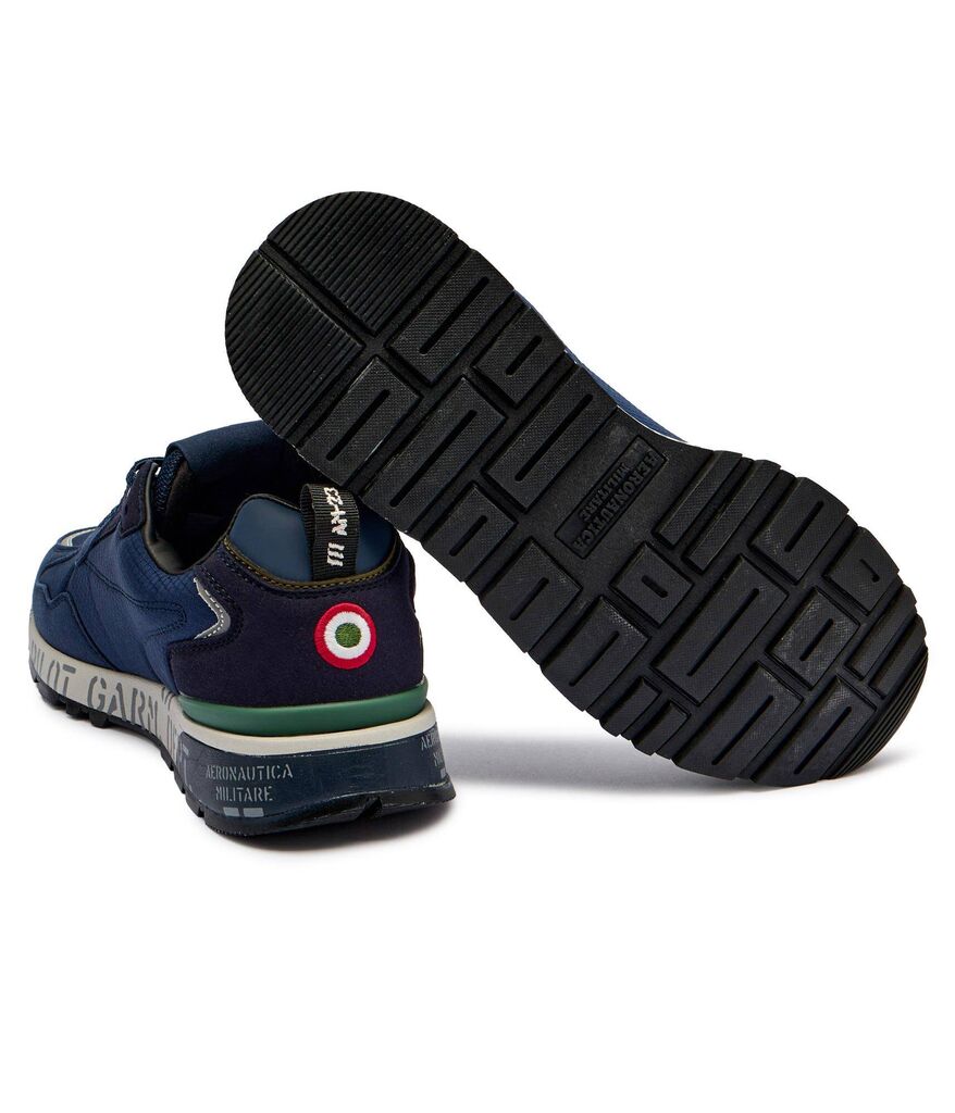 Navy Embossed Sneakers with Graphic Design