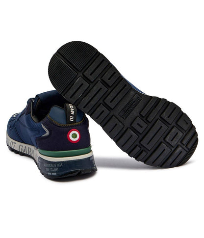 Navy Embossed Sneakers with Graphic Design