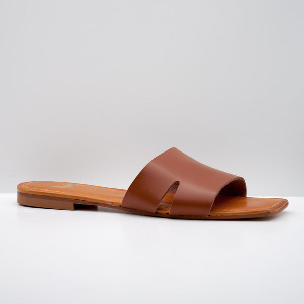 Brown Slide Sandals with Open Toe