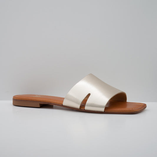 Ivory Slide Sandals with Open Toe Design