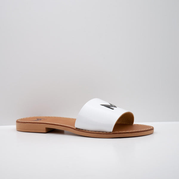 White Logo Slide Sandal
