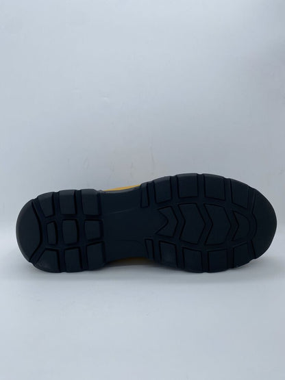 Blue Yellow Suede Sneakers with Logo Accent