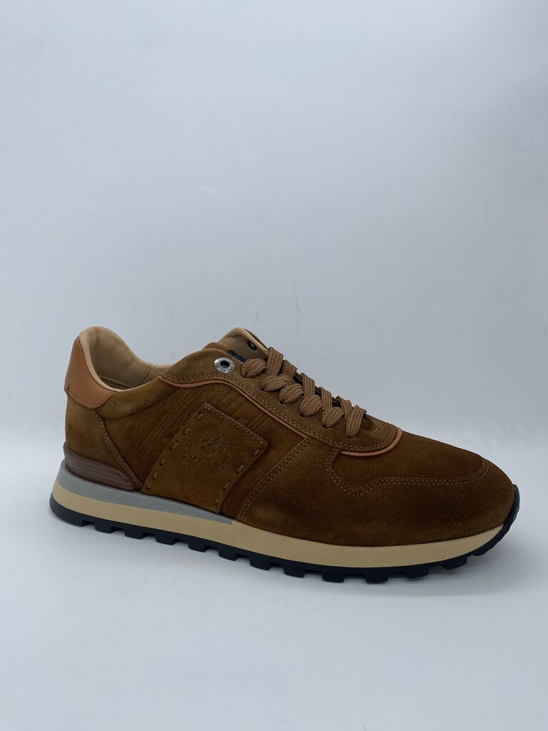 Brown Suede Low-Top Sneakers