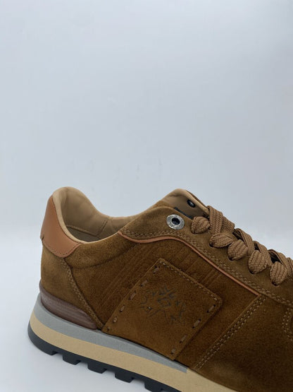 Brown Suede Low-Top Sneakers
