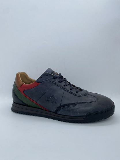 Colorblock Leather Sneaker with Low Profile
