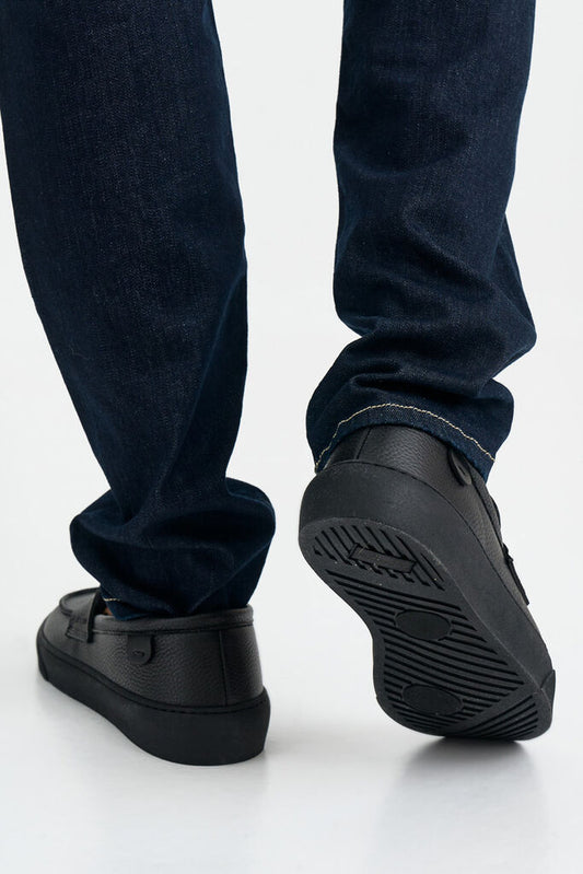 Black Textured Loafer with Sleek Design