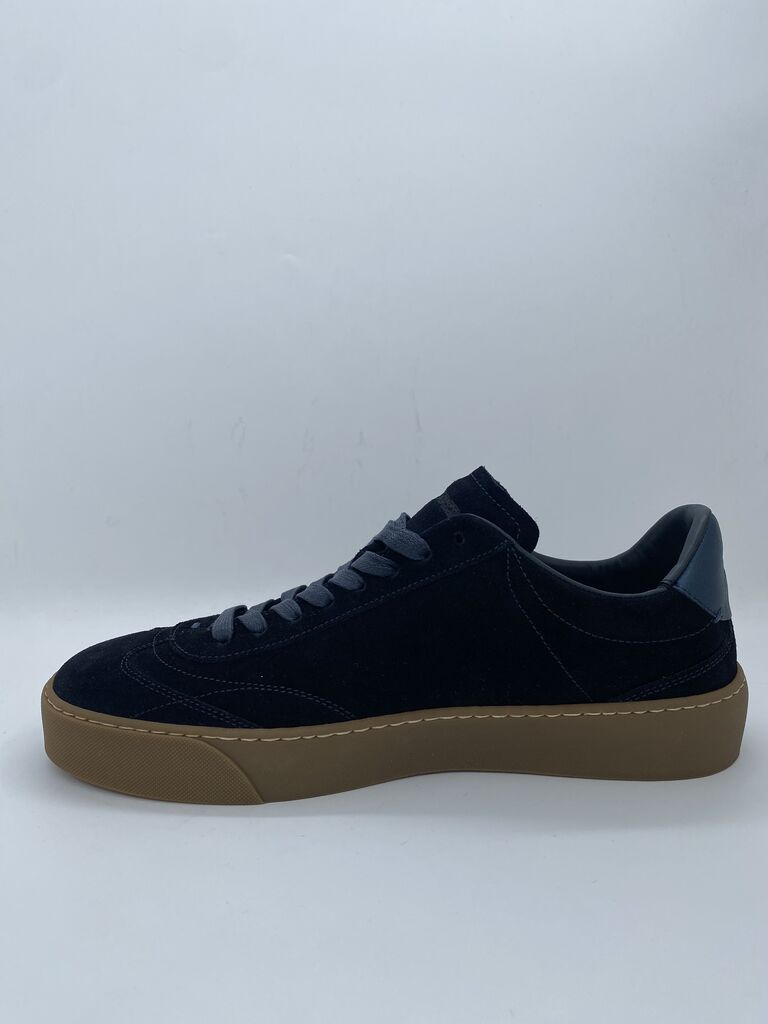 Navy Suede Sneakers with Gum Sole