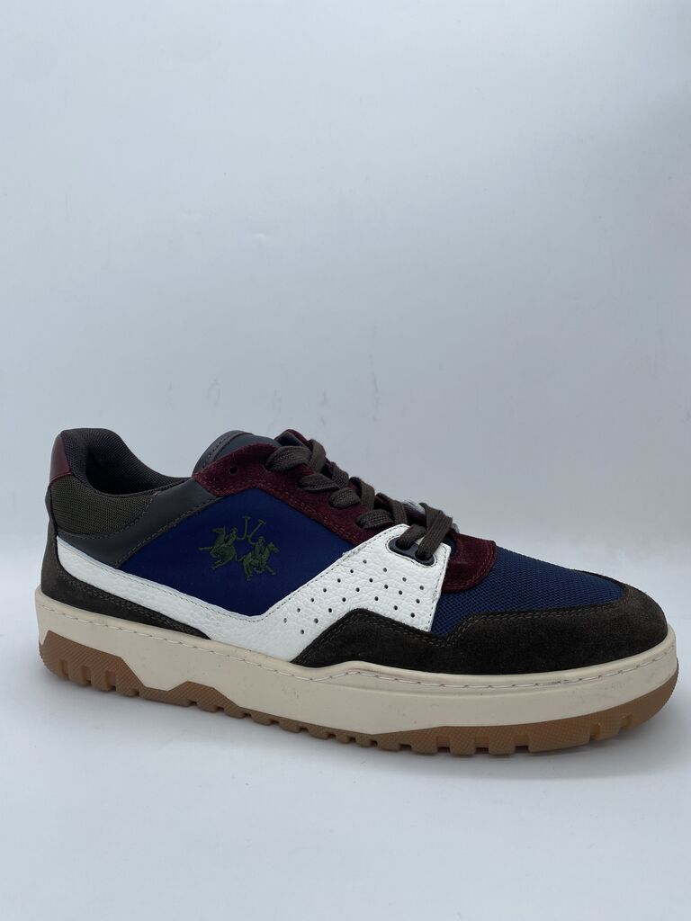Colorblock Suede Sneaker with Contrast Soles