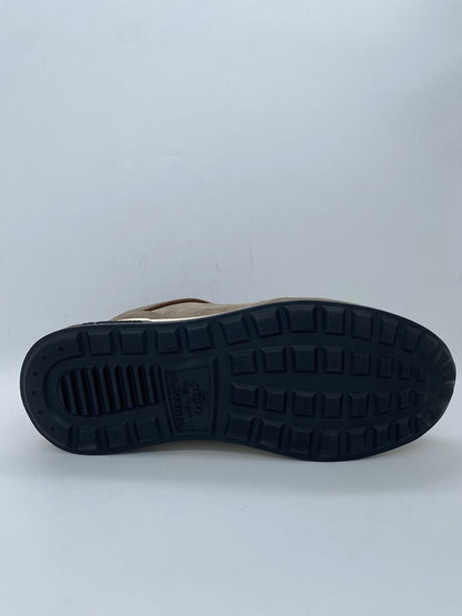 Taupe Suede Sneakers with Leather Accents