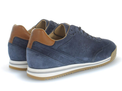 Navy Suede Sneaker with Contrast Heel
