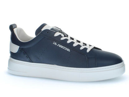 Navy Leather Classic Sneakers with White Sole