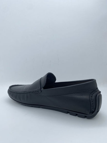 Black Smooth Loafer with Logo Detail