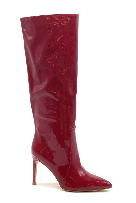Knee High Boot Vernice RED